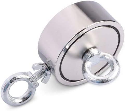 Bergemagnet aus Neodym mit 2 Bohrungen und Schraubösen (magnets4you) - superstarker Magnet für Magne