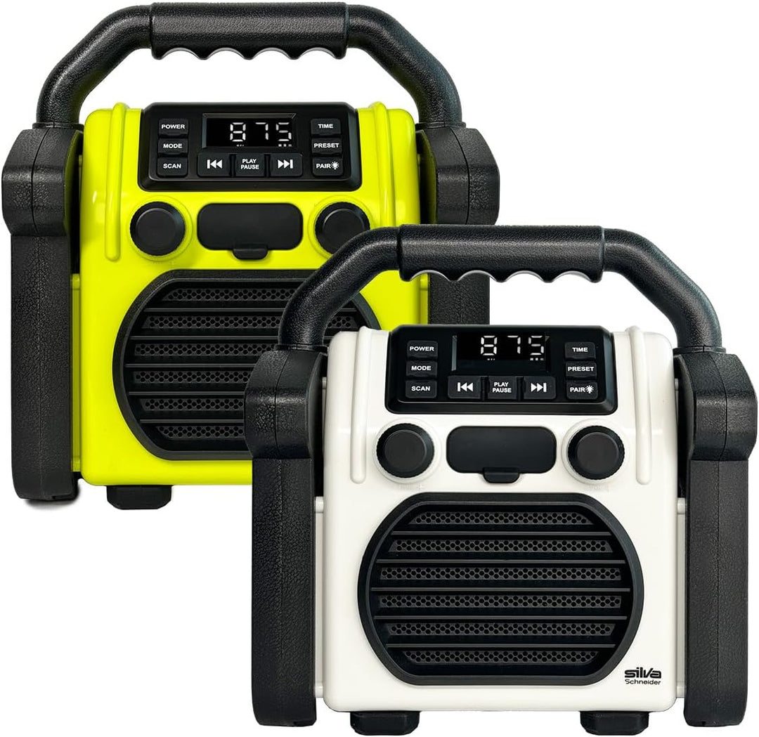 BR 230 BT, Baustellenradio Bluetooth - Neongelb/Offwhite - Silva Schneider - Digitales PPL Radio, 10