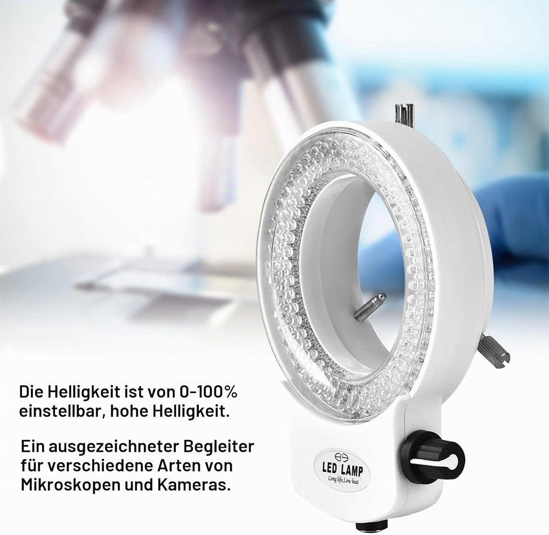 Mikroskop Kamera 144 LED Perlen Lichtquelle Helligkeit einstellbar Ringlampe(