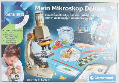 Clementoni Galileo Lab Mein Mikroskop Deluxe - Experimentierkasten mit echtem Mikroskop & Smartphone