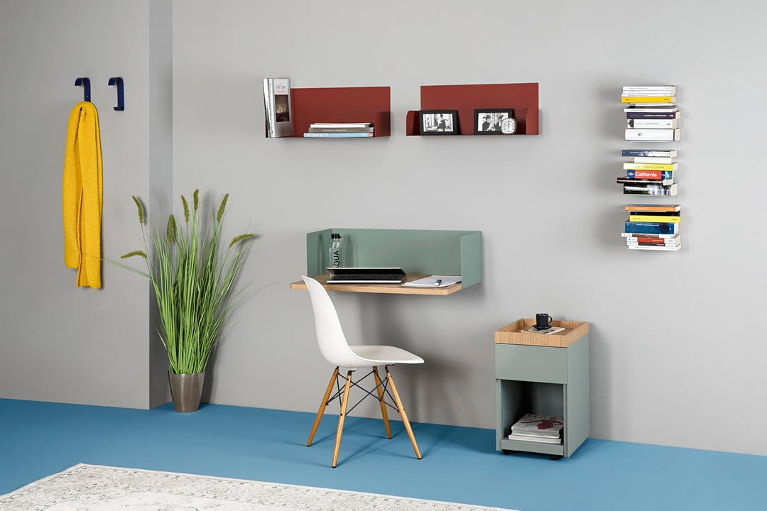 home3000 Bis 80 Bücher - 4 weisse unsichtbare Bücherregale - bis zu 200 cm schwebende Bücherstapel -