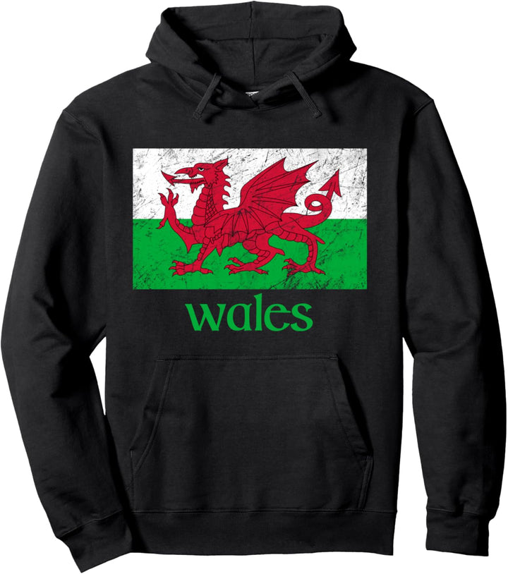 Dragon of Wales Flagge Welsh Cymru Flaggen Mittelalterliches Pullover Hoodie