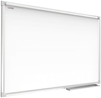 ALLboards Magnetisches Whiteboard 100x80cm Magnettafel mit Aluminiumrahmen und Stifteablage, Weiss M