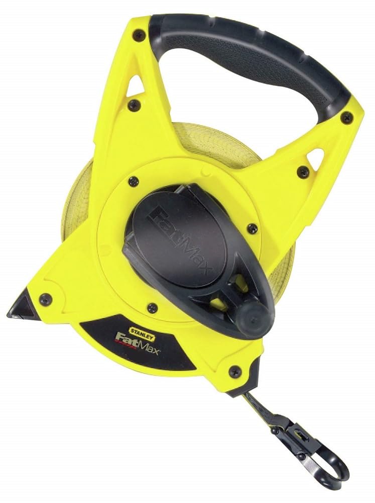 Stanley FatMax Rahmenbandmass Fiberglas (30 m Länge, 19 mm Breite, beweglicher Endhaken, Genauigkeit