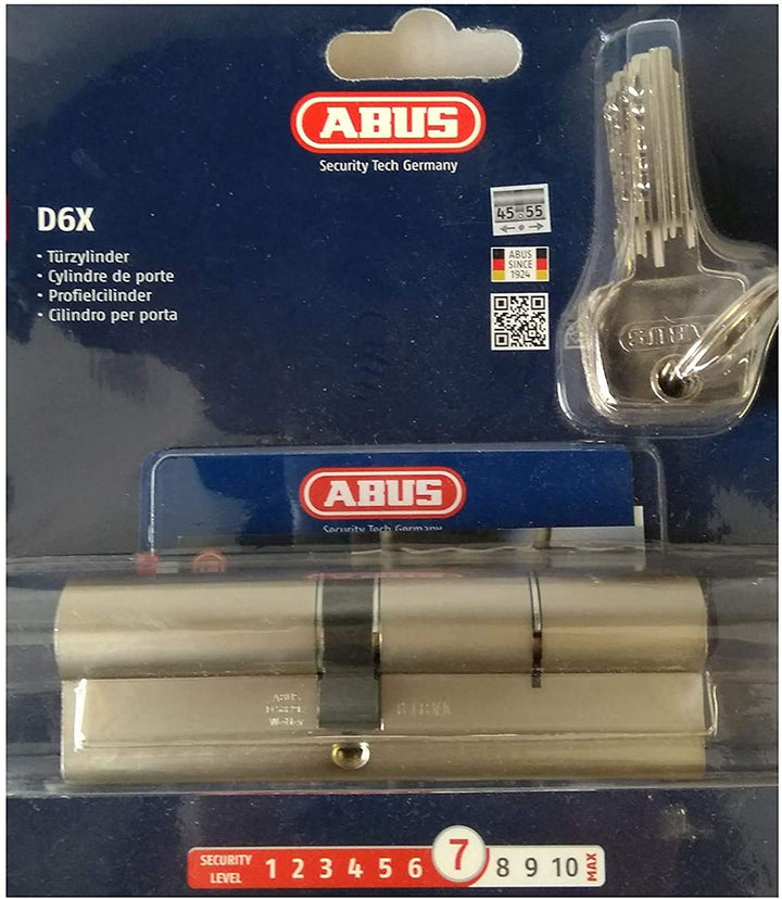 ABUS Profilzylinder D6X mit Codekarte und 5 Schlüsseln,  (45/55)