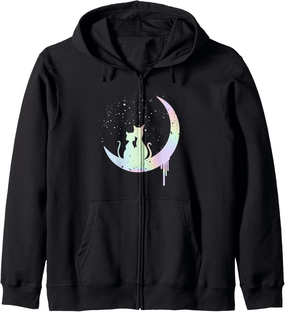 Pastell Mond - Waporwave Katzen - Pastell Goth Kapuzenjacke