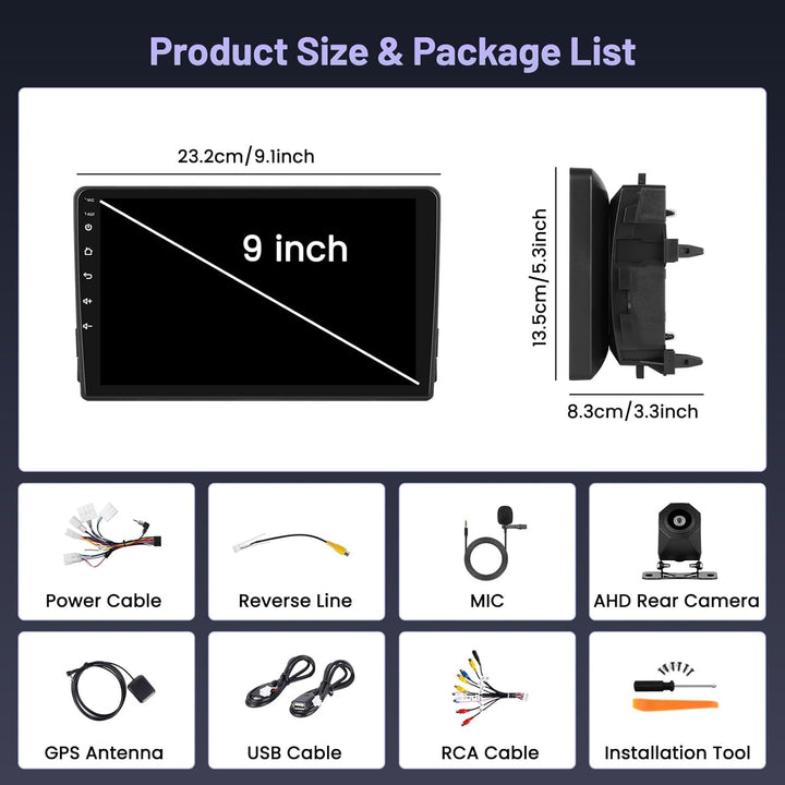 5G WiFi 4+64G Android Autoradio für Toyota Auris 2006-2011 Wireless Carplay Android Auto, 9 Zoll IPS