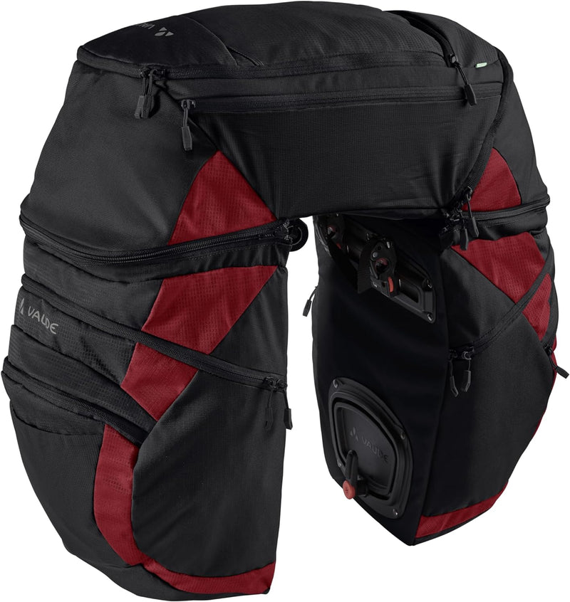 VAUDE Karakorum Pro Hinterradtaschen Black/Carmine, Black/Carmine