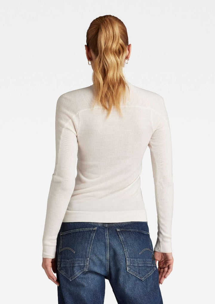 G-STAR Damen Core Slim Turtle Knitted Sweater XS Beige (Eggnog D23678-b692-g076), XS Beige (Eggnog D