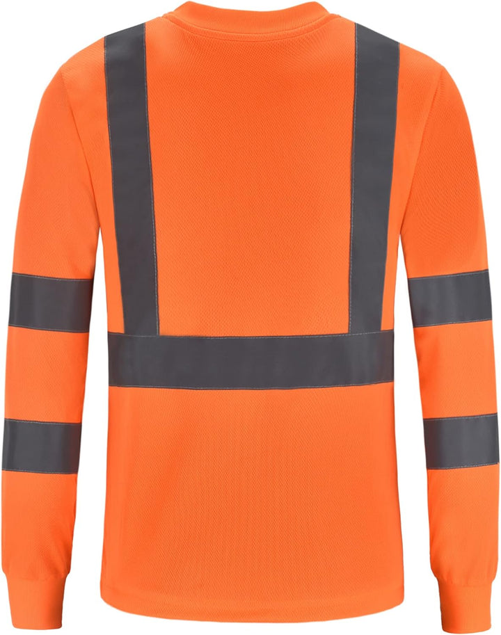 Warnschutz Shirt Langarm warn t Shirts Warnschutz Arbeitskleidung Eu-orange-langarm L, Eu-orange-lan
