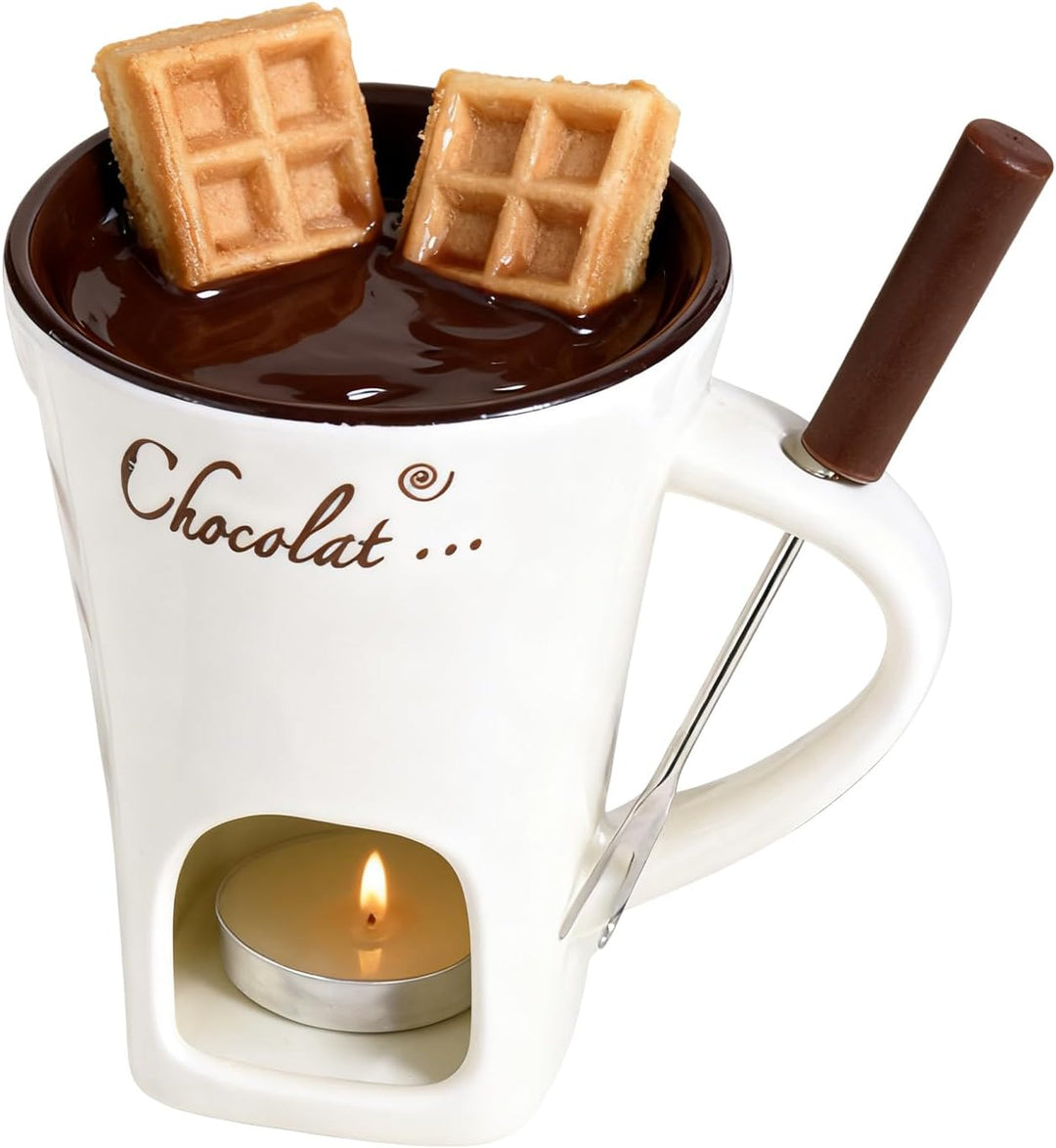 Generisch 130ml Schokofondue Tasse | Schokoladen Fondue Becher Set | Neu Fondue Tasse Mit Gabel Schm