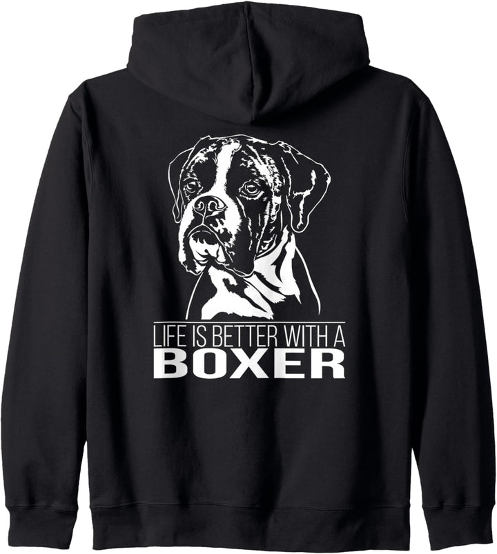 Deutscher Boxer life is better Hund Hundespruch Hunde Kapuzenjacke