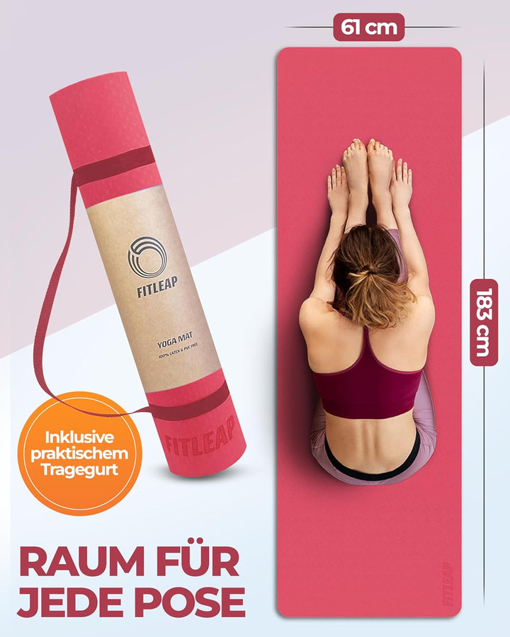 Yoga Matte Pro aus umweltfreundlichem TPE-Schaum, sehr rutschfeste, schadstofffreie, hypoallergene u