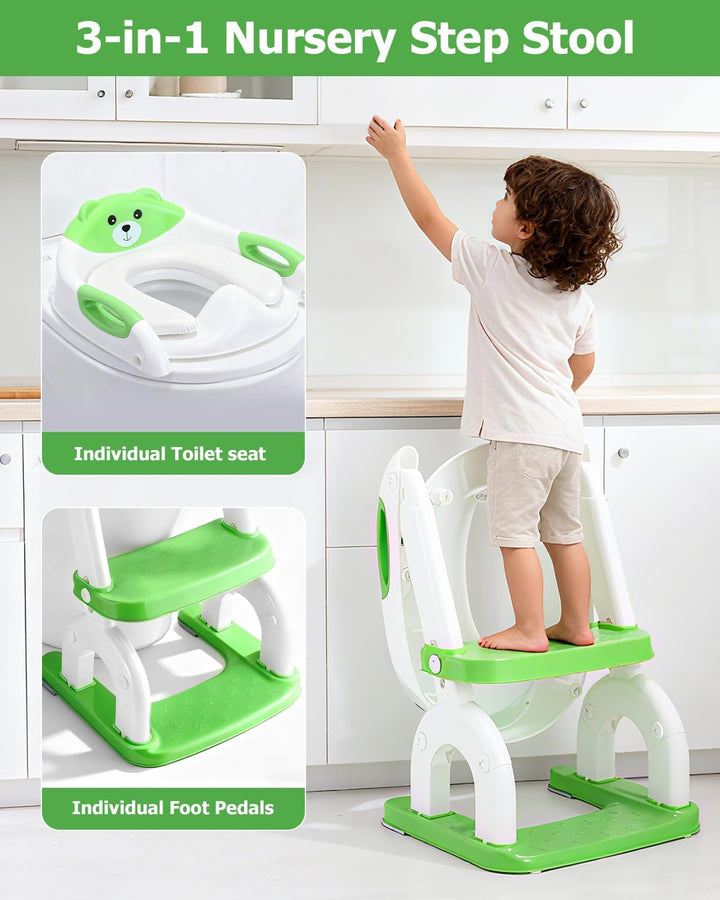 2-in-1 Toilettensitz Kinder mit Treppe, Upgraded WC Aufsatz für Kinder für Jungen und Mädchen, Toile