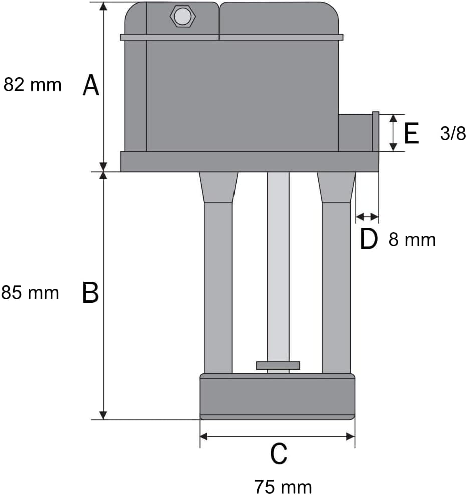 SMI Kühlmittelpumpe 85 mm Eintauchtiefe für Bandsägen, Drehmaschinen, Kreissägen, Fräsmaschinen