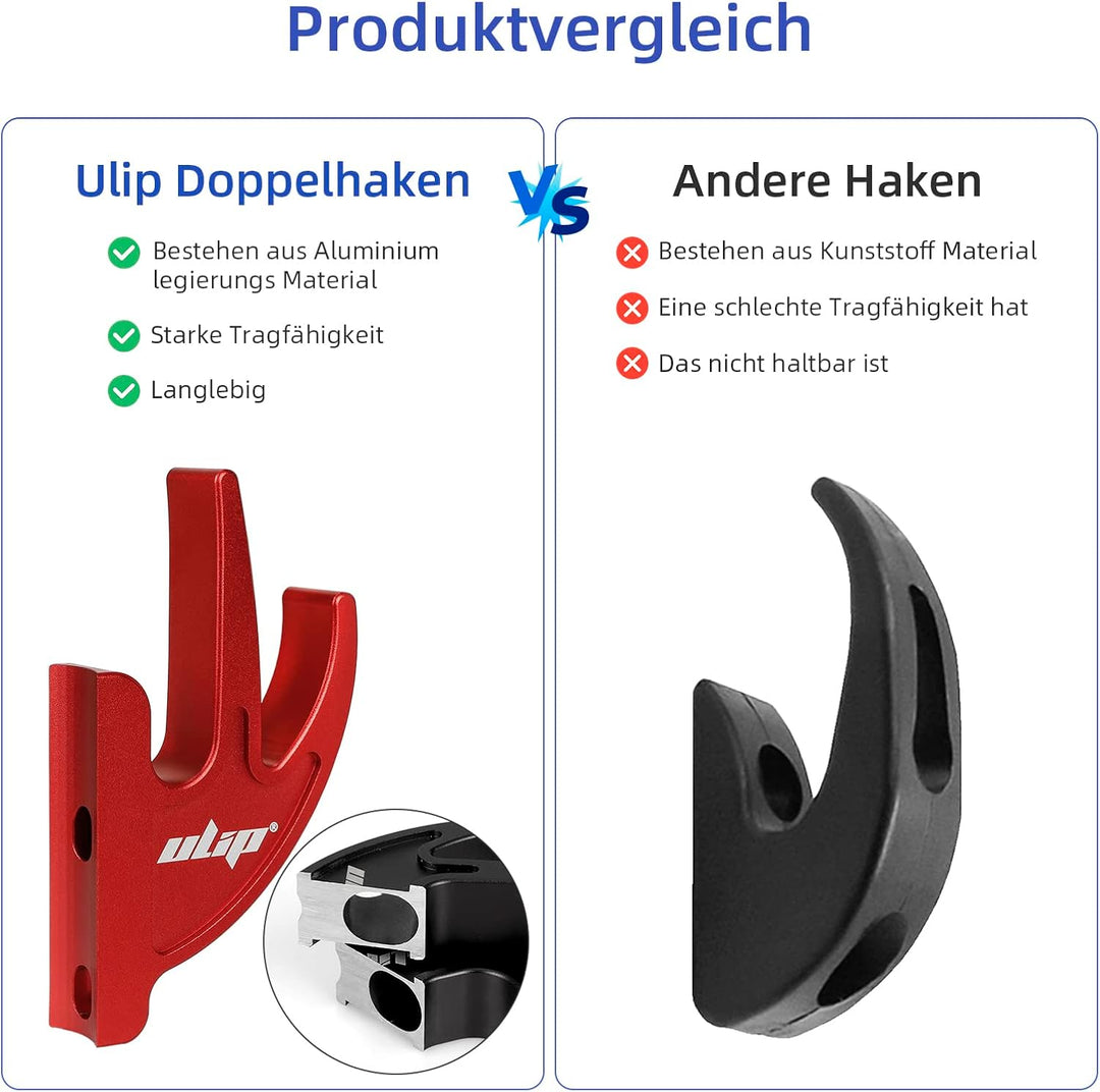 ulip Scooter Double Front Hook Aluminium Aufhänger für Scooter mit M5 Schrauben für Xiaomi M365 Pro