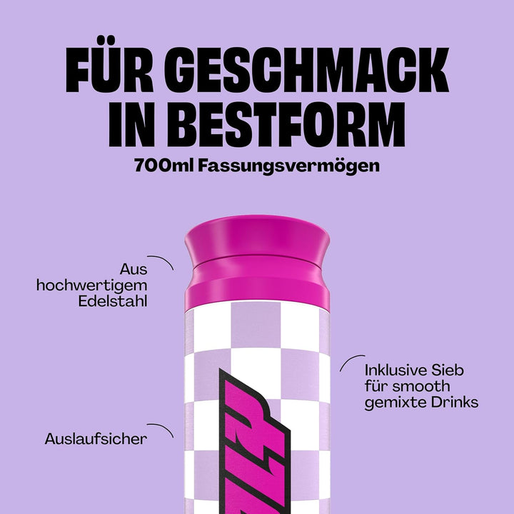 HOLY Iced Tea Thermo Shaker – 700ml Isolierflasche aus hochwertigem Edelstahl – bis zu 12 Stunden ka