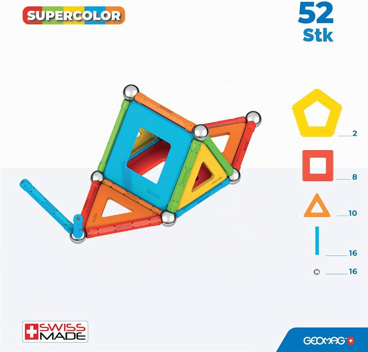 Geomag - Supercolor Magnetic Constructions for Kids, Magnetic Toy, Green Collection 100% Recycled Pl