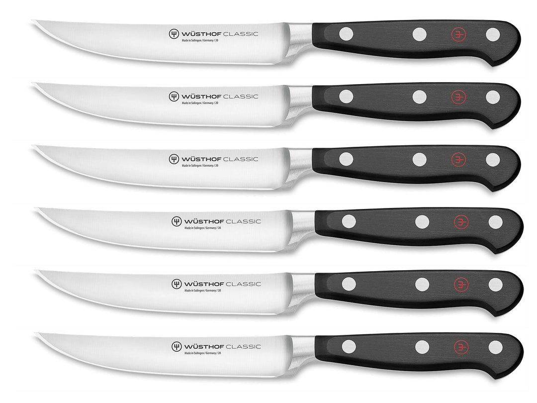 WÜSTHOF Classic Steakmessersatz mit 6 Messern, Schwarz,silber