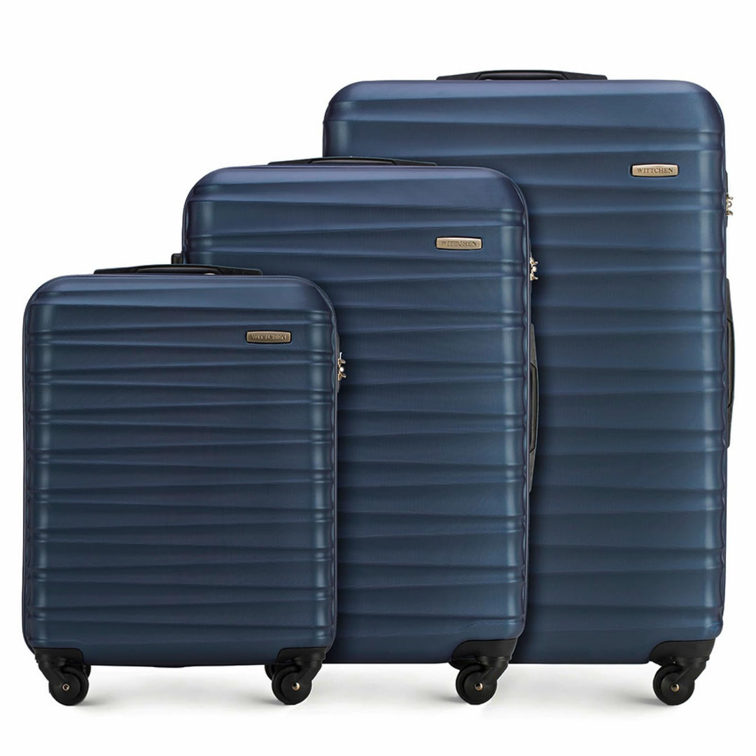 WITTCHEN Reisekoffer 3er Koffer-Set Rollkoffer Trolley Handgepäck Hartschale aus ABS mit 4 Spinner-R