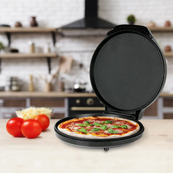 JOCCA - Elektrischer Grillofen für Pizzen 30,5 cm | Elektrischer Pizzabackofen | 90°-Öffnung | Antih