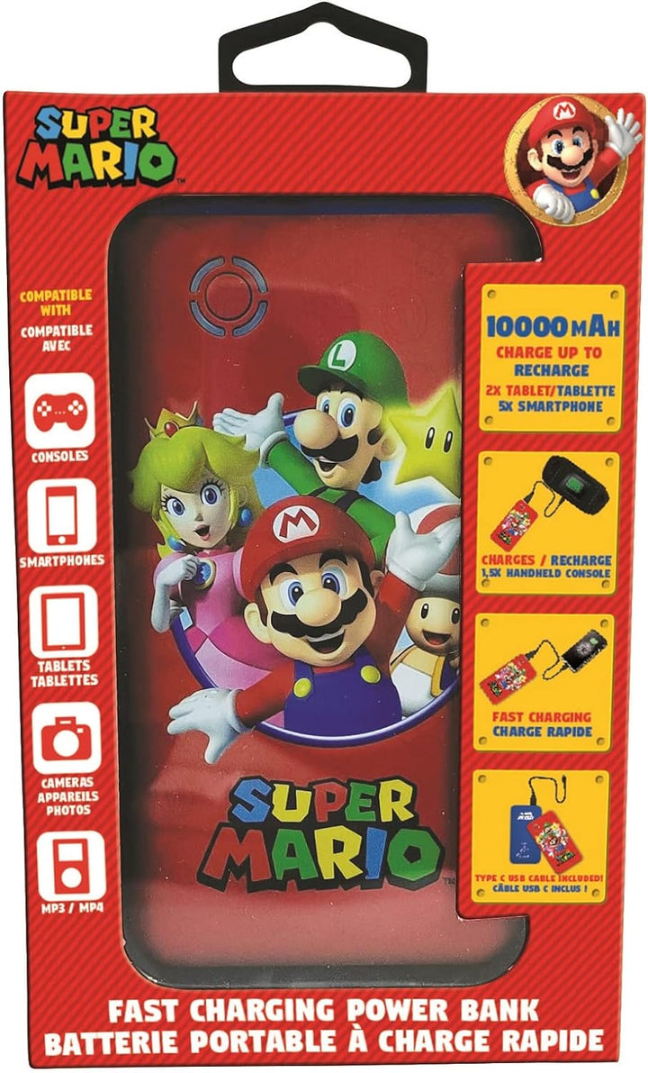 Nintendo Super Mario Luigi Schnelllade-Powerbank Tragbarer externer Akku 10000 mAh, Power delivery,