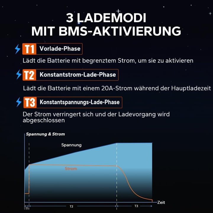 LiTime 24V 20A Lithium Batterieladegerät, 29,2V Smart-Ladegerät mit 0V-Aktivierungsfunktion, AC-DC L