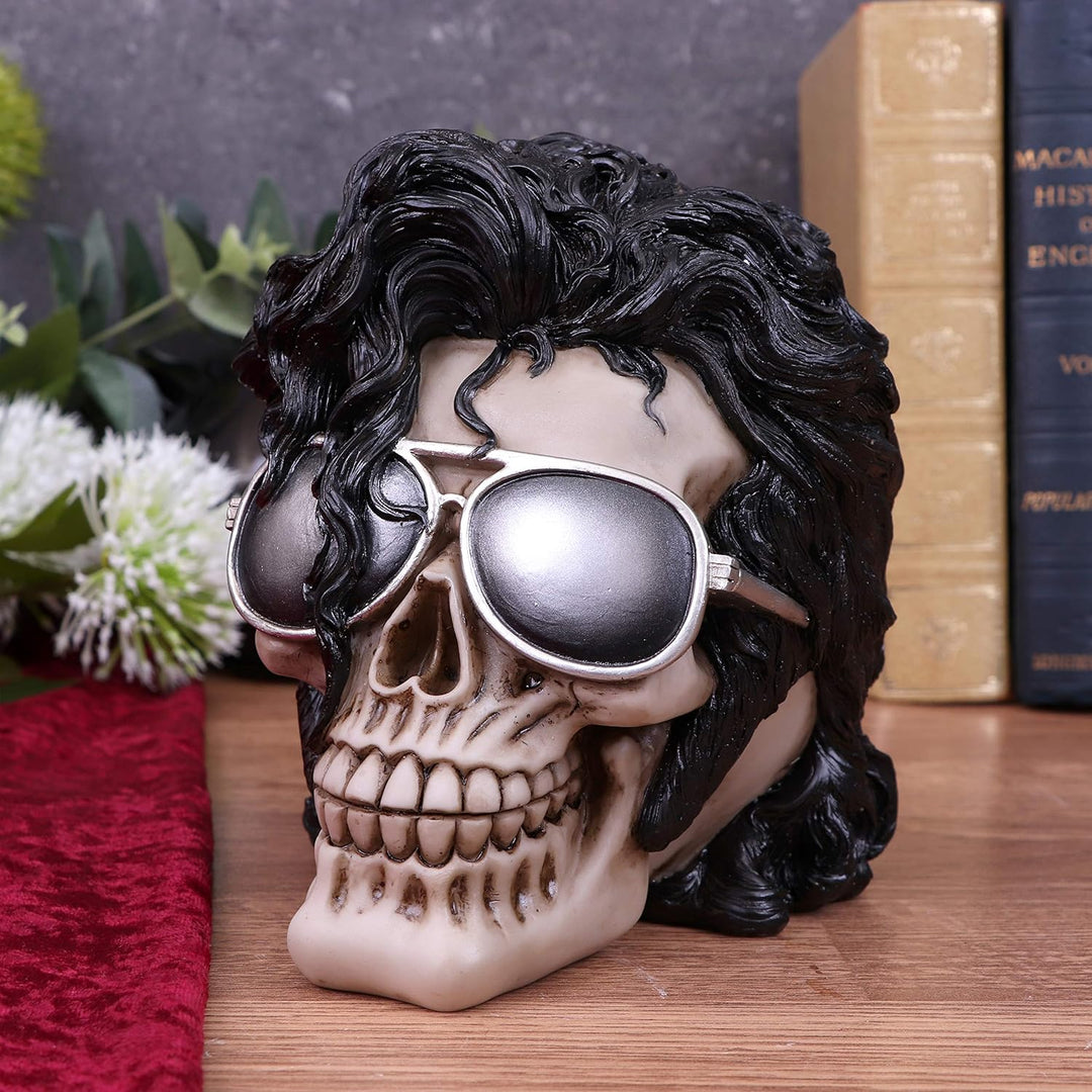 Nemesis Now Bad Michael Jackson King of Pop inspirierter Totenkopf, Schwarz, 16.5cm