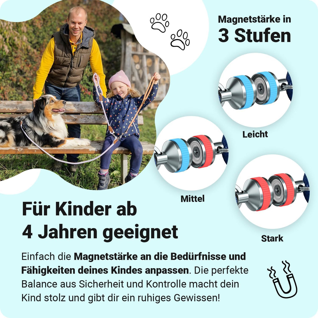little Captain Zauberleine | kindersichere Premium Hundeleine mit Magnetschlaufe | von Hundetrainern