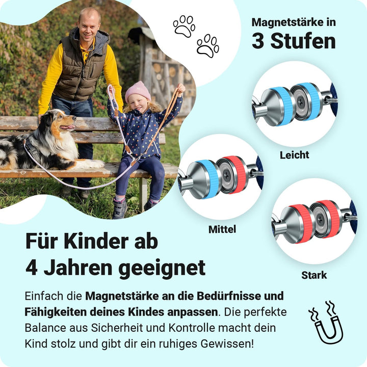 little Captain Zauberleine | kindersichere Premium Hundeleine mit Magnetschlaufe | von Hundetrainern