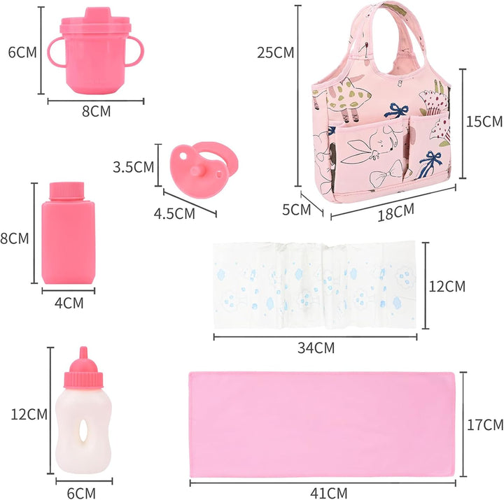 Bebamour Einhorn Puppe Wickeltasche mit Puppe Wickelmatte tragen Puppe Zubehör Mode Kinder Mädchen B