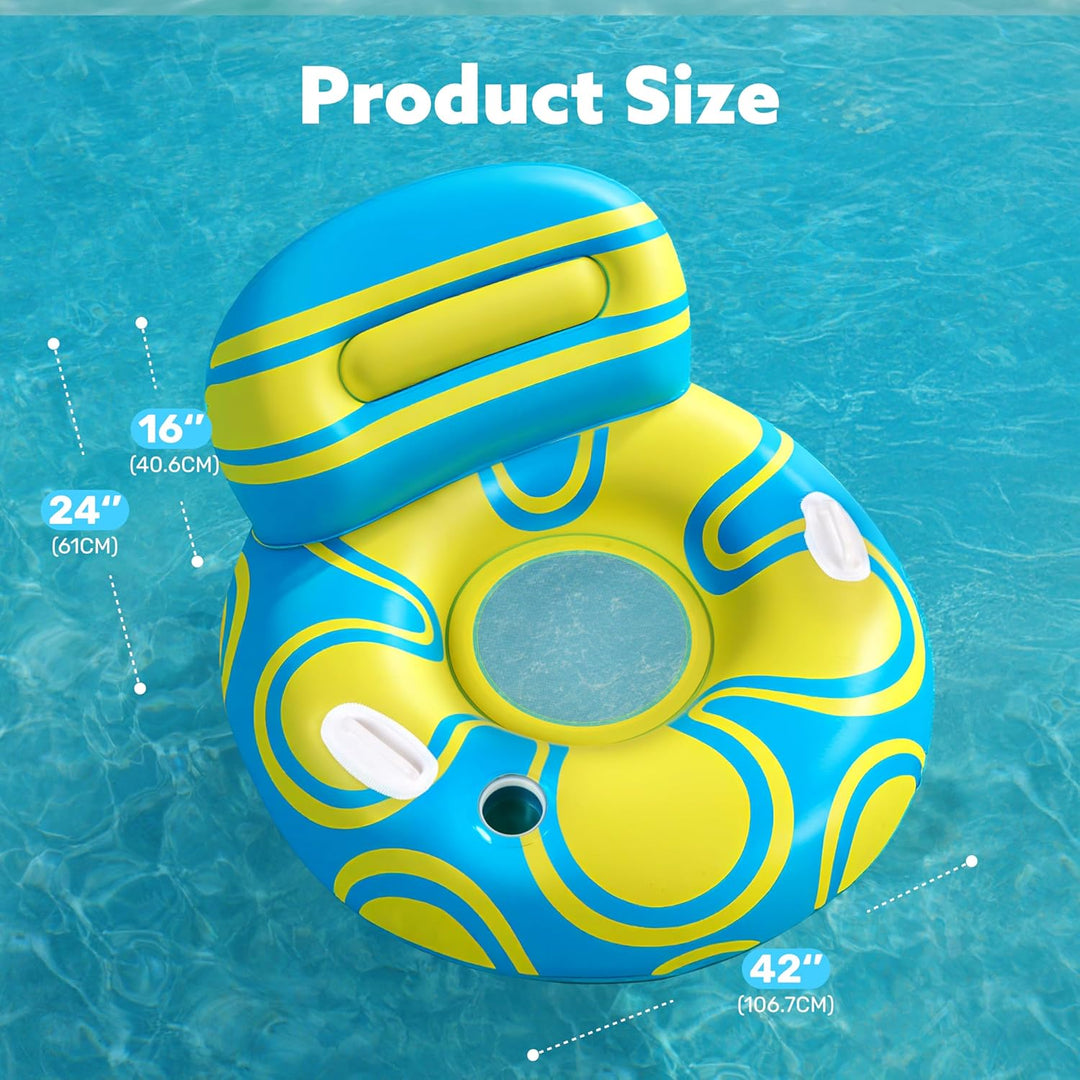 Sloosh aufblasbare Pool Float mit grosser Rückenlehne, Riesige Wasser Pool Luftmatratze Pool Schwimm