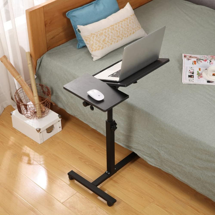 Betttisch mit Rollen, Betttisch für Laptop, Serviertablett für Sofa, Bremsen an beiden Hinterrädern,