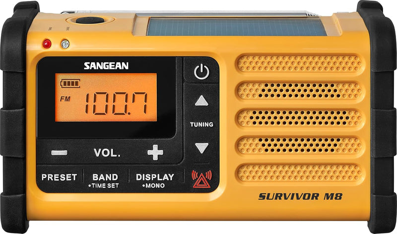 Sangean MMR-88 Tragbares Kurbelradio, Notfall radio mit Taschenlampe und Notfall-Signalton - UKW/MW-