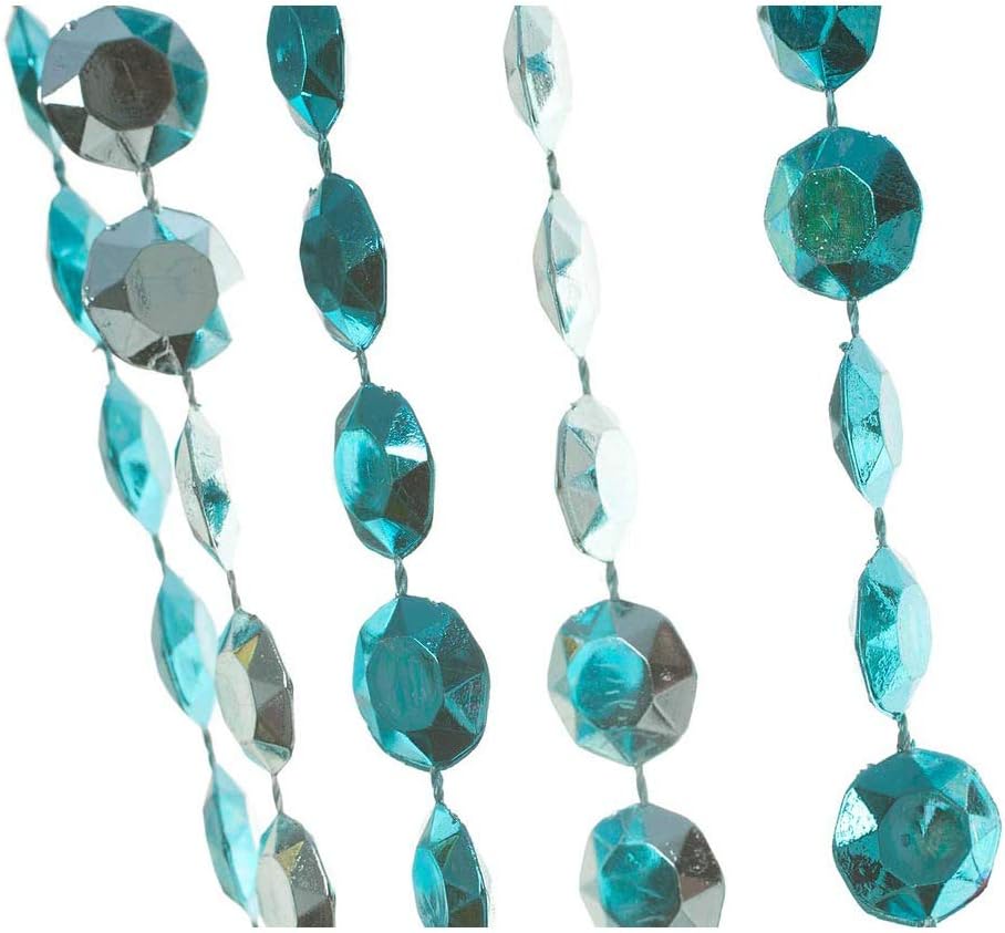 HAB & GUT -DV0358- Türvorhang DIAMANTEN Blue-METALLIC 90x200 Perlenvorhang