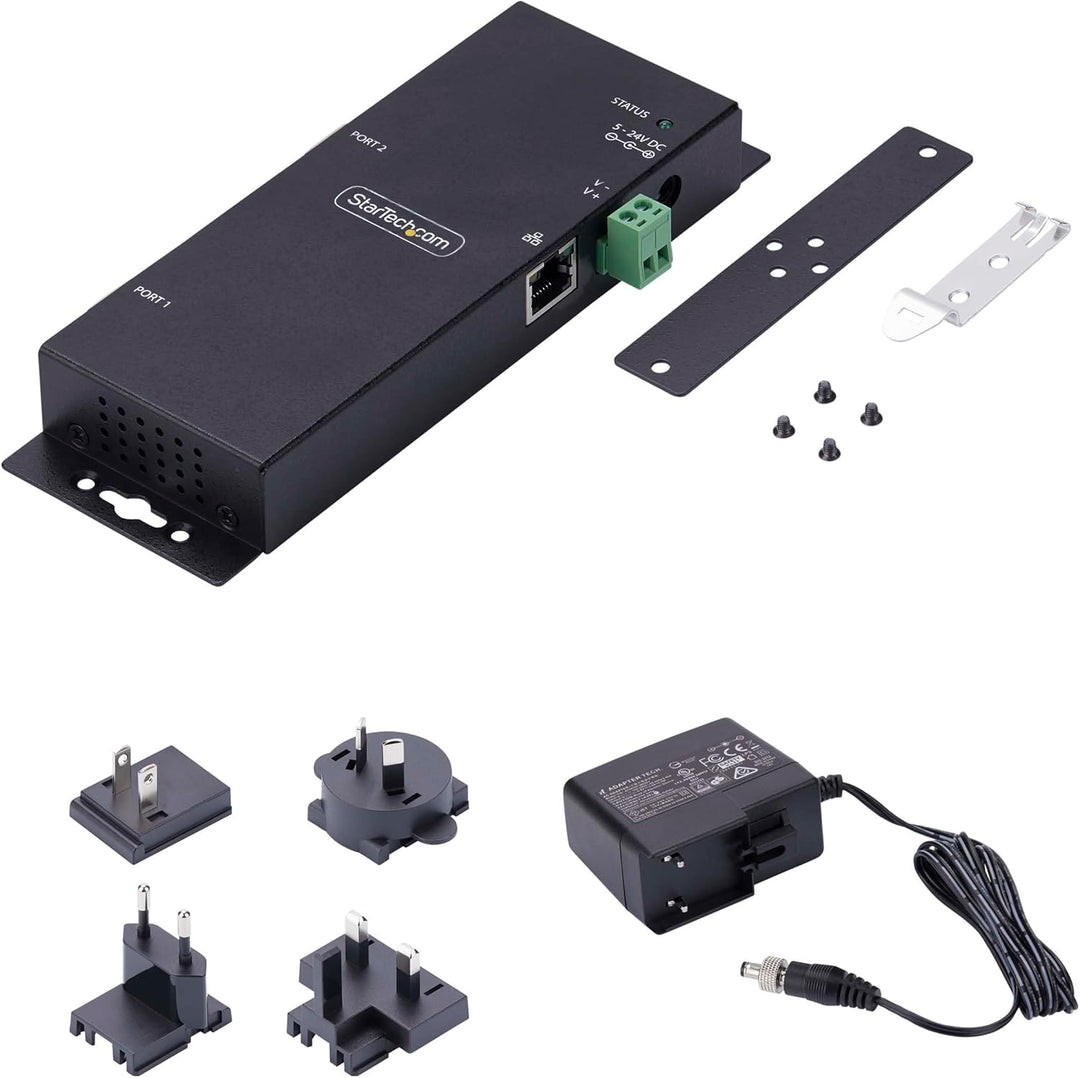 StarTech.com 2-Port Seriell auf Ethernet Adapter, Serial TCP IP Server, Wand/DIN Montage, RS232 Ethe