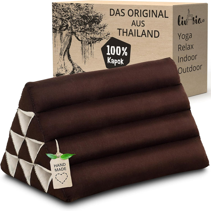 livasia Rückenstützkissen einfarbig, Dreieckskissen für Garten und Balkon, Keilkissen mit Kapok, han