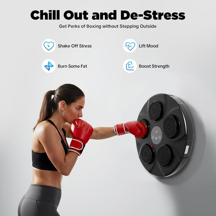 Music Boxing Machine, 3W Boxmaschine mit Musik Musikalische Boxscheibe, Wandmontage Musikboxer, LED