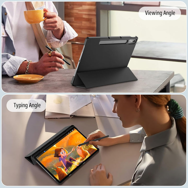 EasyAcc Hülle Kompatibel mit Lenovo Tab P12 2023 TB370FU mit Stifthalter, Ultra Dünn Case mit Standf