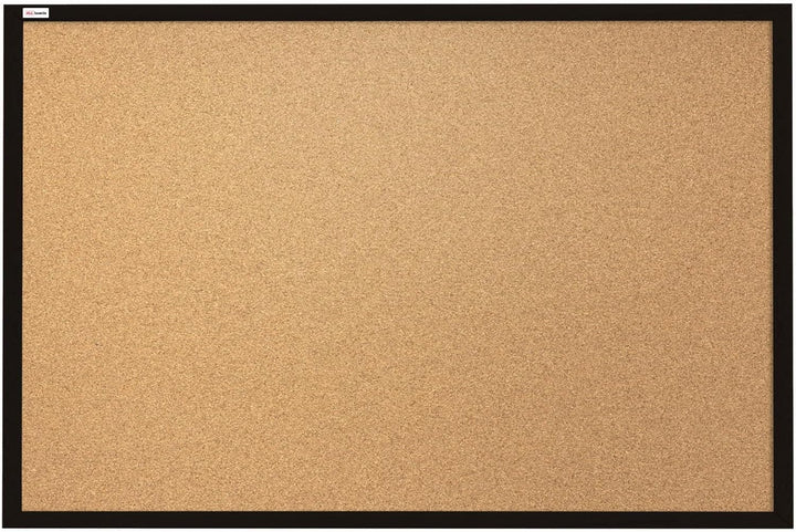 ALLboards Pinnwand mit Schwarzer Holz Rahmen 60x40cm Korktafel Korkwand Pinnwand Kork Farbiger Natur