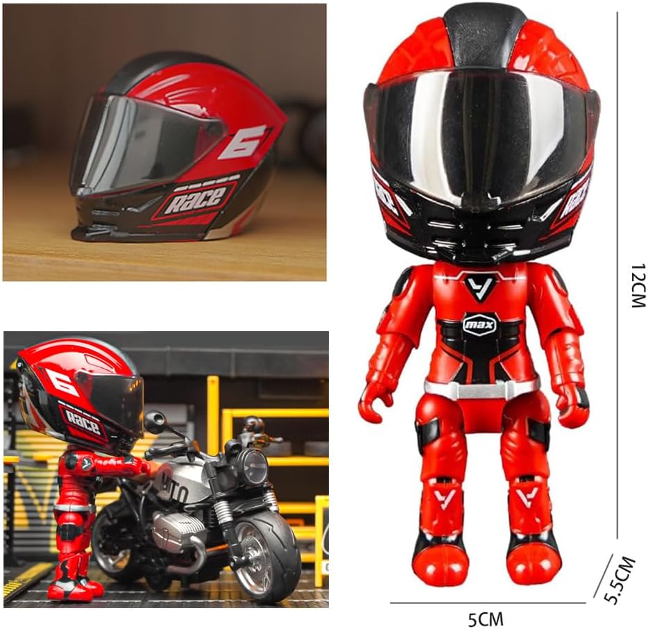 YGCHEN Motorradfahrer Figuren Transform Spielzeug Motorradhelme Deformierter Spielzeug Motorrad Fahr