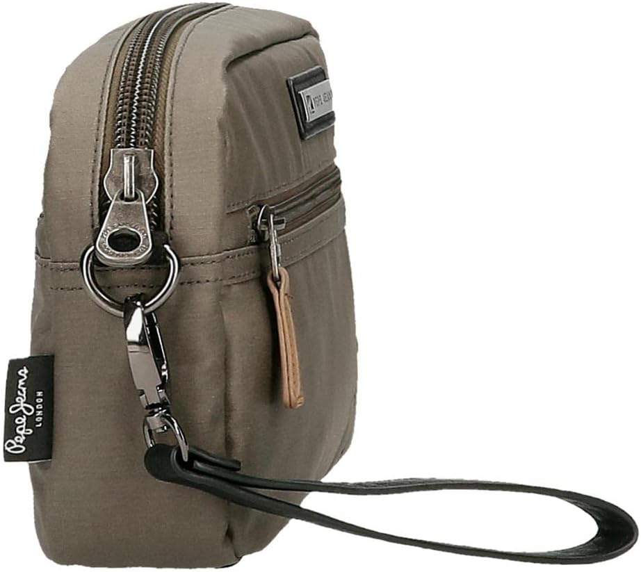 Pepe Jeans Bremen Handtasche, Braun, 24,5 x 15 x 6 cm, Baumwolle mit Details aus Kunstleder, Handtas
