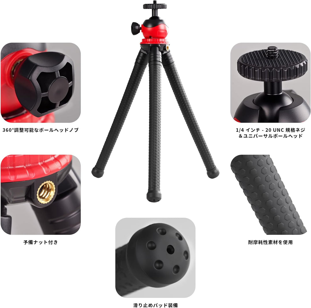 Flexibles, biegbares Stativ für iPhone und Action-Kameras, Mini-Handstativ für Vlogging, Reisen und