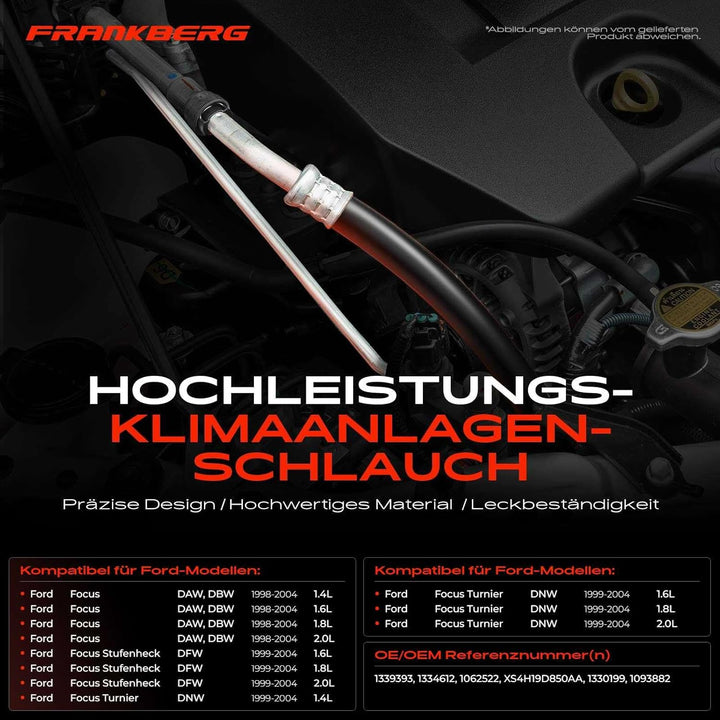 Frankberg Klimaleitung Druckleitung Kompatibel mit Focus DAW, DBW DFW Focus Turnier DNW 1.4L-2.0L Be