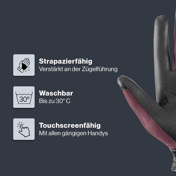 Uvex Unisex – Erwachsene Sumair Reithandschuhe 8 black-burgundy, 8 black-burgundy