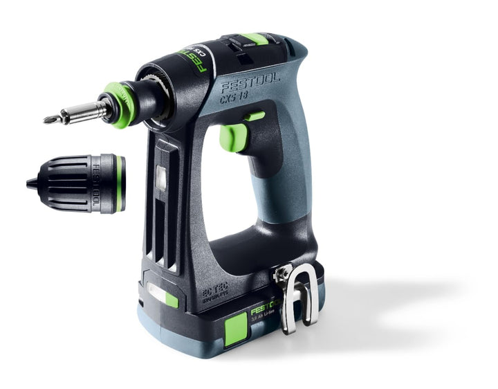 Festool Akku-Bohrschrauber CXS 18 C 3,0-Plus (mit Akkupacks BP 18 Li 3,0 C, Schnellladegerät, Magnet