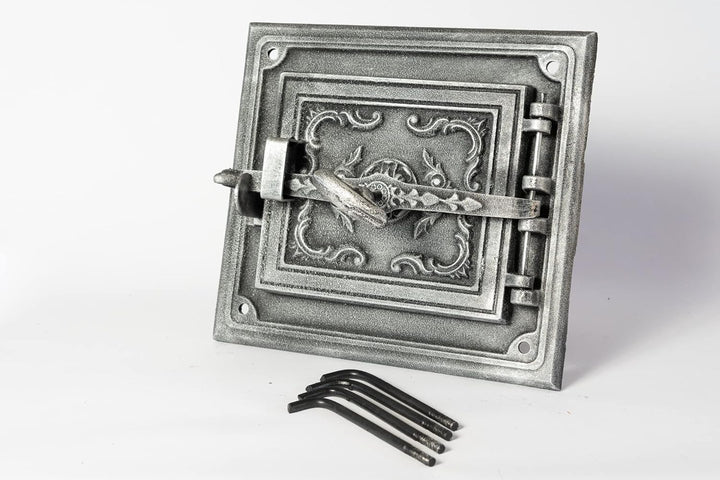 SEZAM Polish Foundry Gusseisen Schornsteinreinigung Aussentür, Alte Silberne Farbe 32.50x7x30cm, Sil