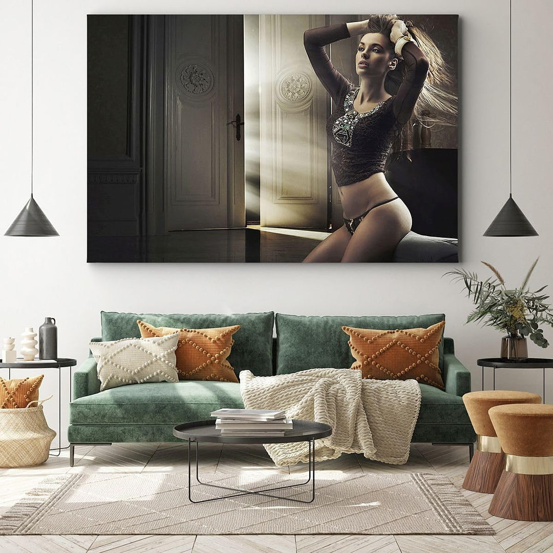 Bilder auf Leinwand 100x70cm Leinwandbild Schönheit Club Kosmetik Disco Gross Wanddeko Bild Schlafzi