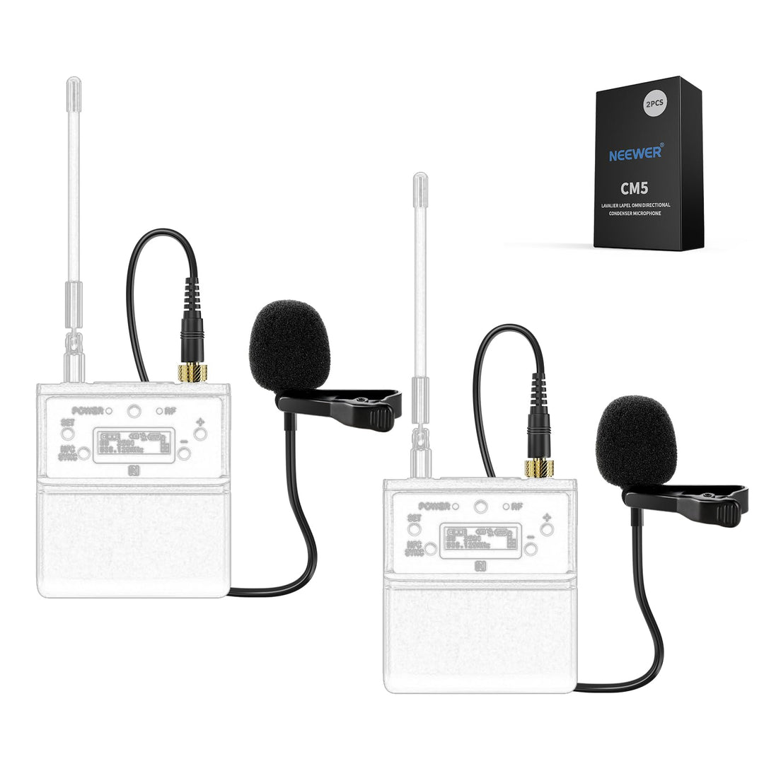 NEEWER Ansteckmikrofon (2er Pack), kabelgebundenes Mikrofon, Omnidirektionales Kondensator Lavalier