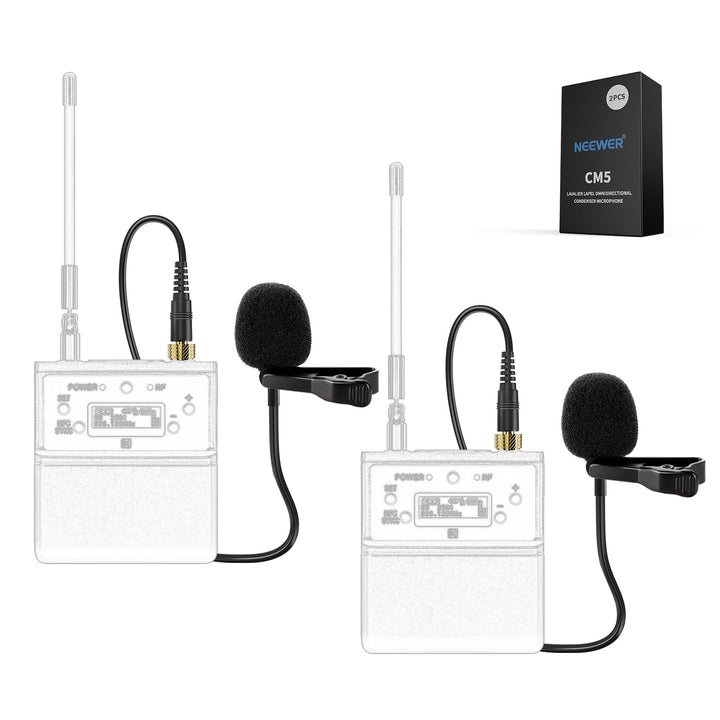 NEEWER Ansteckmikrofon (2er Pack), kabelgebundenes Mikrofon, Omnidirektionales Kondensator Lavalier